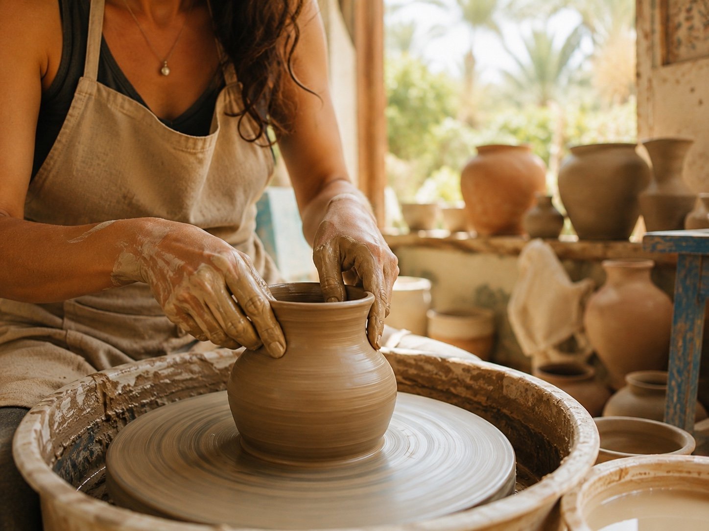 Pottery workshop in Tunis Village